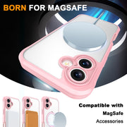 For iPhone 16 Skin Feel MagSafe Holder 360 Full Body Phone Case(Pink)