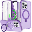 For iPhone 16 Pro Max Frosted Skin Feel MagSafe Holder 360 Full Body Phone Case(Purple) - iPhone 16 Pro Max Cases by PMC TechLife | Online Shopping South Africa | PMC TechLife | Buy Now Pay Later Mobicred