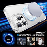 For iPhone 16 Pro Max Frosted Skin Feel MagSafe Holder 360 Full Body Phone Case(Transparent)
