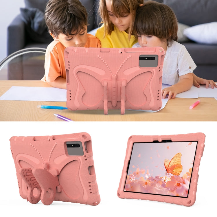 For Lenovo Tab M11 / Xiaoxin Pad 11 2024 Butterfly Bracket EVA Shockproof Tablet Case(Pink Orange)