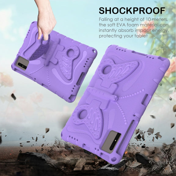 For Lenovo Tab M11 / Xiaoxin Pad 11 2024 Butterfly Bracket EVA Shockproof Tablet Case(Light Purple)