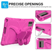 For Lenovo Tab M11 / Xiaoxin Pad 11 2024 Butterfly Bracket EVA Shockproof Tablet Case(RoseRed)