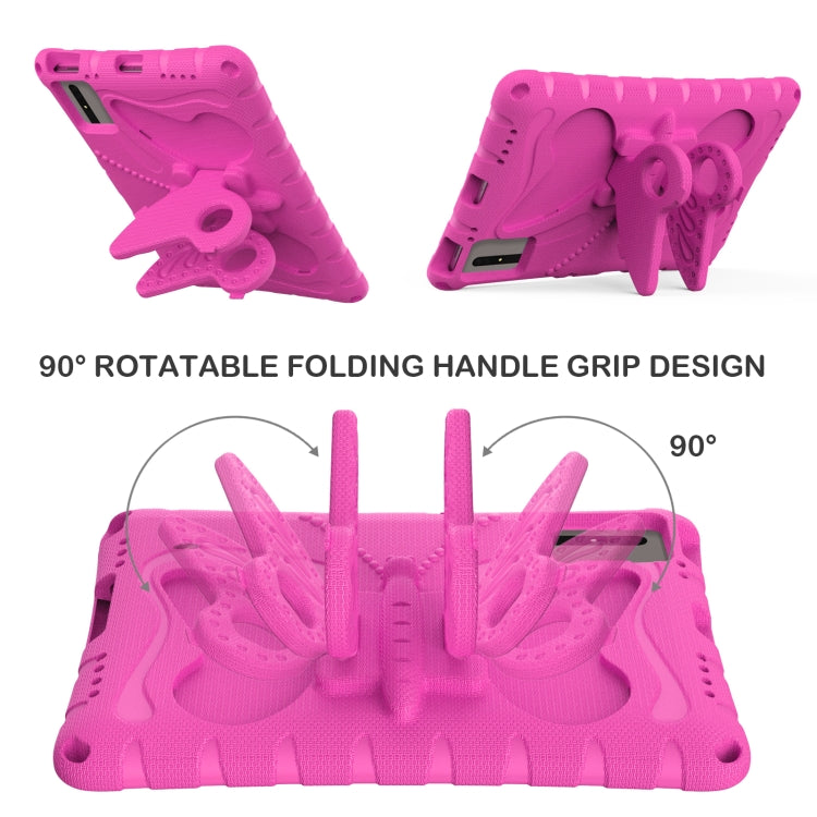 For Lenovo Tab M11 / Xiaoxin Pad 11 2024 Butterfly Bracket EVA Shockproof Tablet Case(RoseRed)