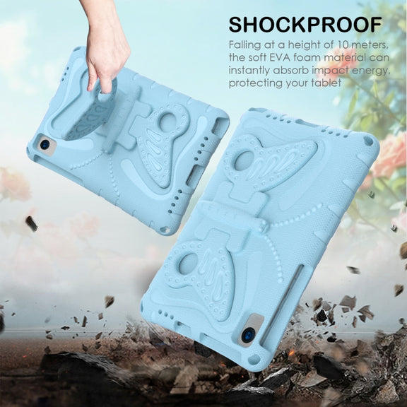 For Lenovo Tab M10 Plus TB-X606F 10.3 Butterfly Bracket EVA Shockproof Tablet Case(Light Blue)