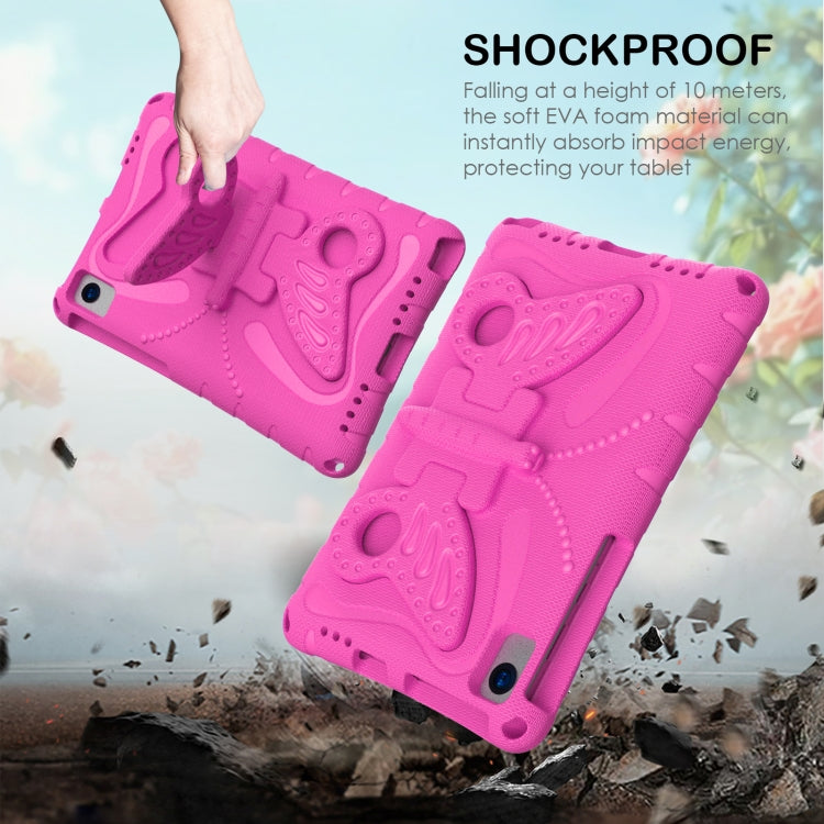 For Lenovo Tab M10 Plus TB-X606F 10.3 Butterfly Bracket EVA Shockproof Tablet Case(RoseRed)