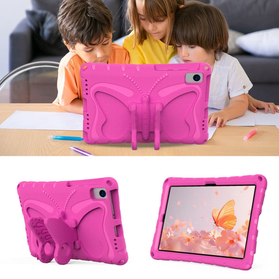 For Lenovo Tab M10 Plus TB-X606F 10.3 Butterfly Bracket EVA Shockproof Tablet Case(RoseRed)