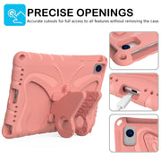 For Lenovo Tab K10 TB-X6C6F 10.3 Butterfly Bracket EVA Shockproof Tablet Case(Pink Orange)