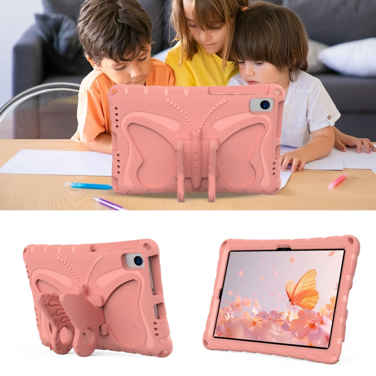 For Lenovo Tab K10 TB-X6C6F 10.3 Butterfly Bracket EVA Shockproof Tablet Case(Pink Orange)