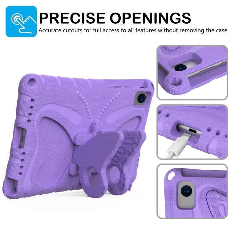 For Lenovo Tab K10 TB-X6C6F 10.3 Butterfly Bracket EVA Shockproof Tablet Case(Light Purple)