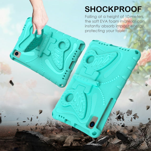 For Lenovo Tab K10 TB-X6C6F 10.3 Butterfly Bracket EVA Shockproof Tablet Case(Mint Green)