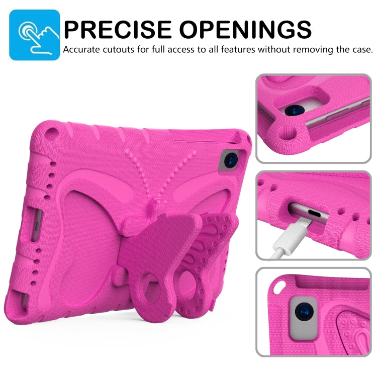For Lenovo Tab K10 TB-X6C6F 10.3 Butterfly Bracket EVA Shockproof Tablet Case(RoseRed) - Lenovo by PMC TechLife | Online Shopping South Africa | PMC TechLife | Buy Now Pay Later Mobicred