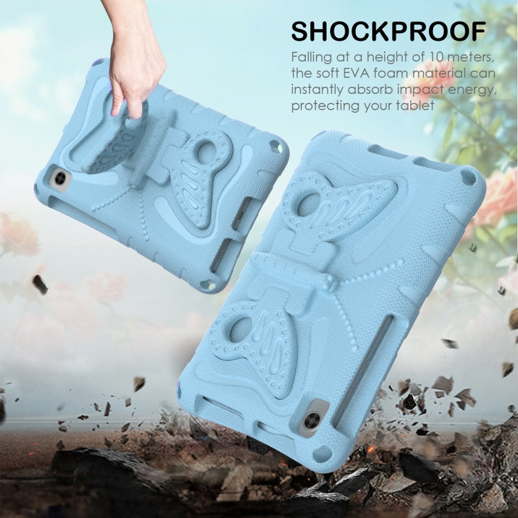 For Lenovo Tab M8 TB-8505F 8.0 / TB-8705N Butterfly Bracket EVA Shockproof Tablet Case(Light Blue)
