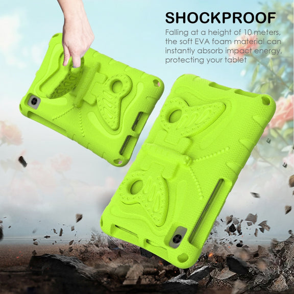 For Lenovo Tab M8 TB-8505F 8.0 / TB-8705N Butterfly Bracket EVA Shockproof Tablet Case(Grass Green)