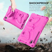 For Lenovo Tab M8 TB-8505F 8.0 / TB-8705N Butterfly Bracket EVA Shockproof Tablet Case(RoseRed)