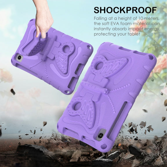 For Lenovo Tan M8 Gen4 8.0 2023 Butterfly Bracket EVA Shockproof Tablet Case(Light Purple)