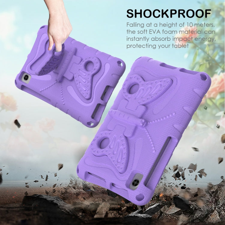 For Lenovo Tan M8 Gen4 8.0 2023 Butterfly Bracket EVA Shockproof Tablet Case(Light Purple)