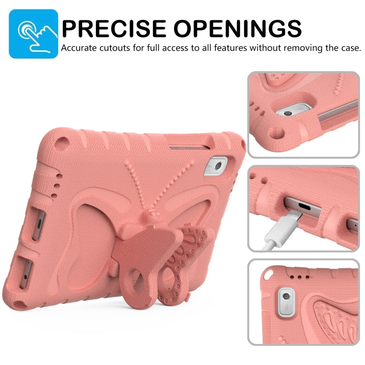 For Lenovo Tab M9 TB-310XU 2023 Butterfly Bracket EVA Shockproof Tablet Case(Pink Orange)