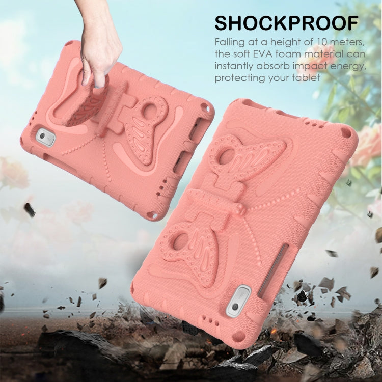 For Lenovo Tab M9 TB-310XU 2023 Butterfly Bracket EVA Shockproof Tablet Case(Pink Orange) - Lenovo by PMC TechLife | Online Shopping South Africa | PMC TechLife | Buy Now Pay Later Mobicred