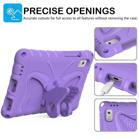 For Lenovo Tab M9 TB-310XU 2023 Butterfly Bracket EVA Shockproof Tablet Case(Light Purple)
