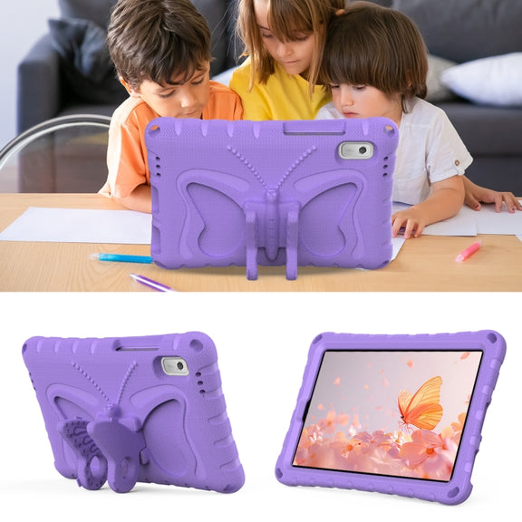 For Lenovo Tab M9 TB-310XU 2023 Butterfly Bracket EVA Shockproof Tablet Case(Light Purple)