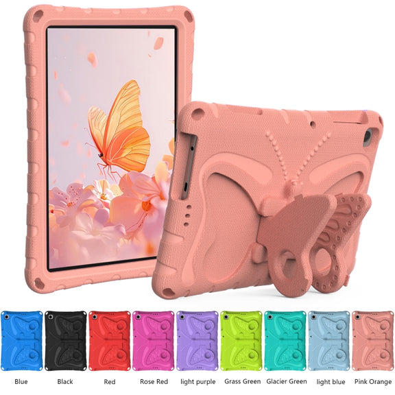 For Lenovo Tab M10 HD TB-328 10.1 Butterfly Bracket EVA Shockproof Tablet Case(Pink Orange)