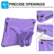 For Lenovo Tab M10 HD TB-328 10.1 Butterfly Bracket EVA Shockproof Tablet Case(Light Purple)