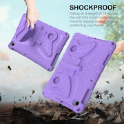 For Lenovo Tab M10 HD TB-328 10.1 Butterfly Bracket EVA Shockproof Tablet Case(Light Purple)
