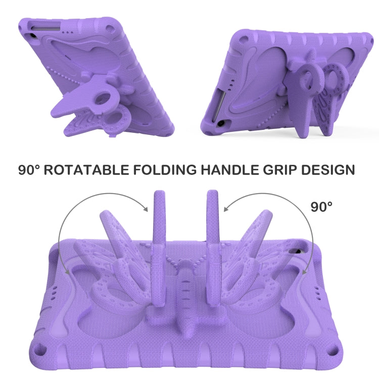 For Lenovo Tab M10 HD TB-328 10.1 Butterfly Bracket EVA Shockproof Tablet Case(Light Purple)