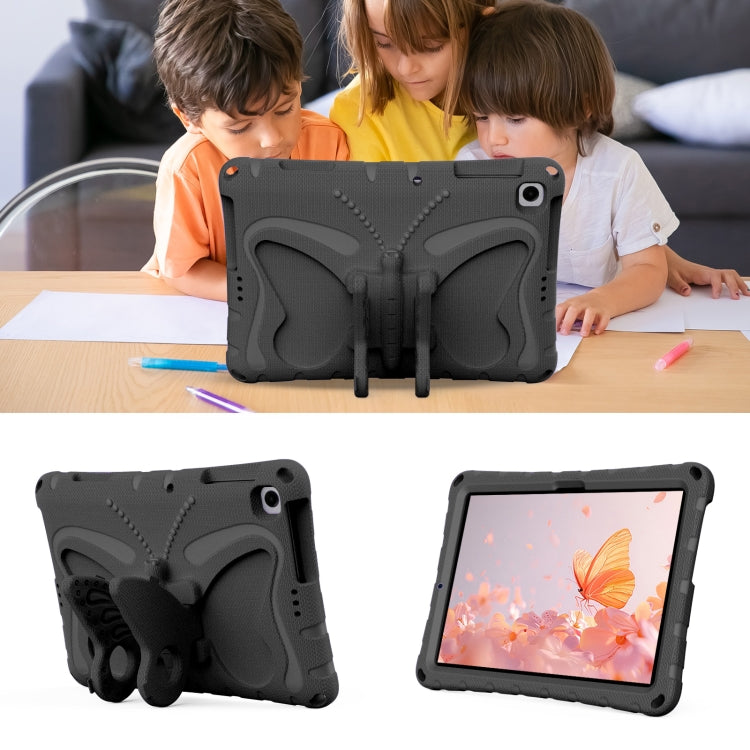 For Lenovo Tab M10 HD TB-328 10.1 Butterfly Bracket EVA Shockproof Tablet Case(Black)