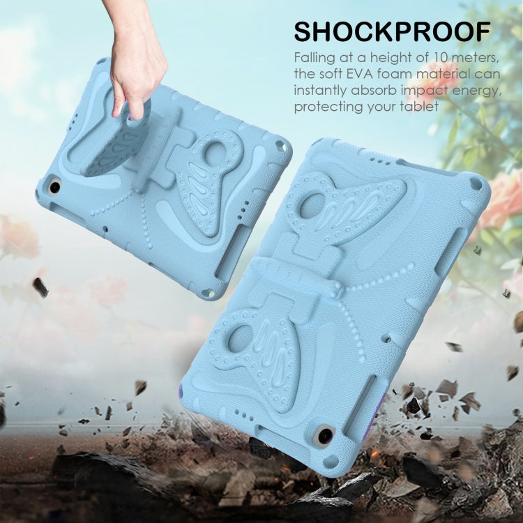For Lenovo Tab M10 HD TB-328 10.1 Butterfly Bracket EVA Shockproof Tablet Case(Light Blue)