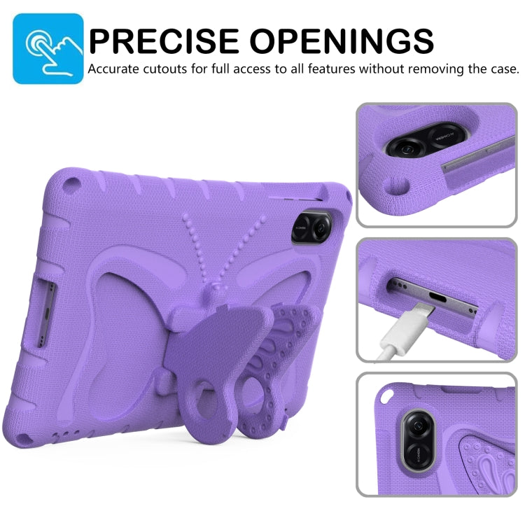 For Honor Pad X9 Butterfly Bracket EVA Shockproof Tablet Case(Light Purple)