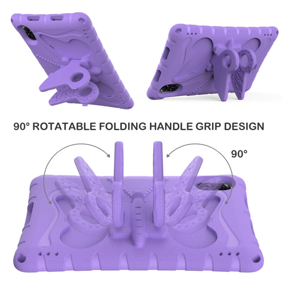For Honor Pad X9 Butterfly Bracket EVA Shockproof Tablet Case(Light Purple)