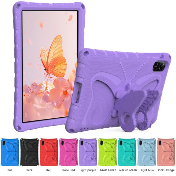 For Honor Pad X9 Butterfly Bracket EVA Shockproof Tablet Case(Light Purple)