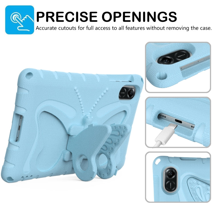 For Honor Pad X9 Butterfly Bracket EVA Shockproof Tablet Case(Light Blue)