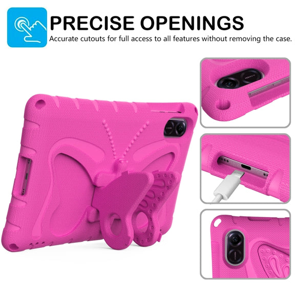 For Honor Pad X9 Butterfly Bracket EVA Shockproof Tablet Case(Rose Red)