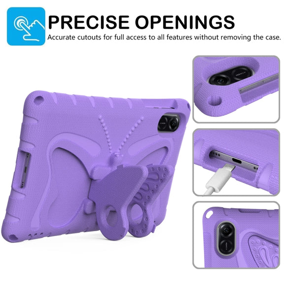 For Honor Pad X8 Pro 11.5 Butterfly Bracket EVA Shockproof Tablet Case(Light Purple)