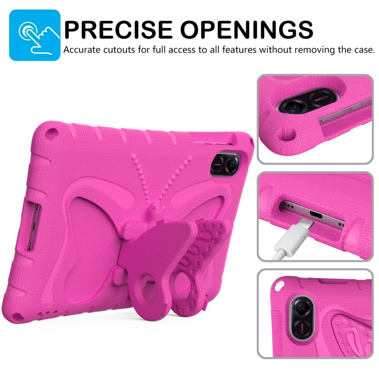 For Honor Pad X8 Pro 11.5 Butterfly Bracket EVA Shockproof Tablet Case(Rose Red) - Honor by PMC TechLife | Online Shopping South Africa | PMC TechLife | Buy Now Pay Later Mobicred