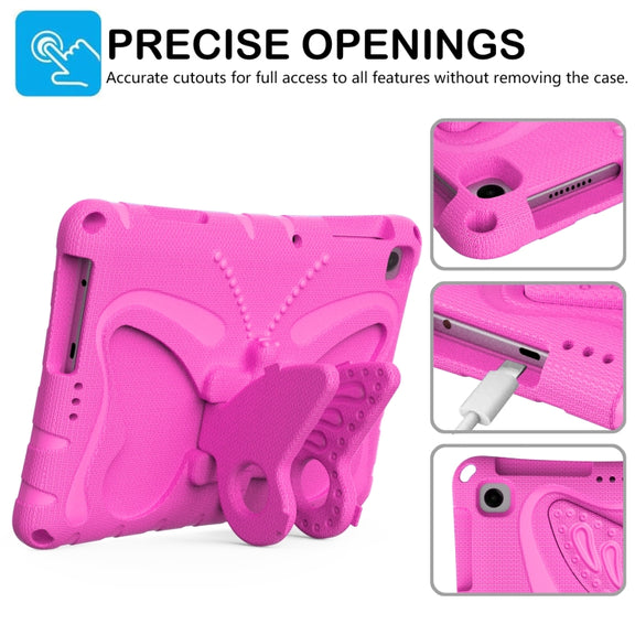 For Honor Pad X8 / X8 Lite 10.1 Butterfly Bracket EVA Shockproof Tablet Case(Rose Red)