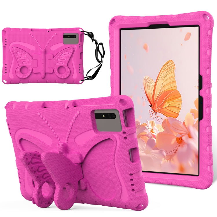 For Honor Tablet V7 11 2021 Butterfly Bracket EVA Shockproof Tablet Case(Rose Red) - Honor by PMC TechLife | Online Shopping South Africa | PMC TechLife | Buy Now Pay Later Mobicred