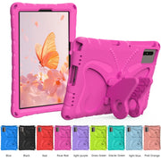 For Huawei MatePad SE 11 2024 Butterfly Bracket EVA Shockproof Tablet Case(Rose Red)