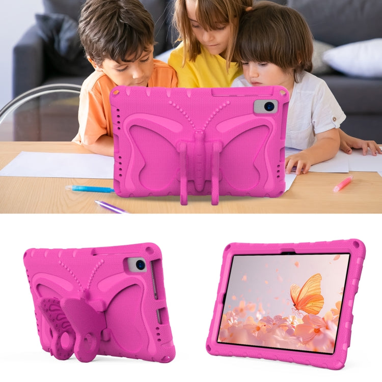 For Huawei MatePad SE 10.4 Butterfly Bracket EVA Shockproof Tablet Case(Rose Red)