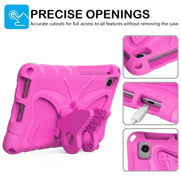 For TCL Tab 8 LE / WiFi 2023 Butterfly Bracket EVA Shockproof Tablet Case(Rose Red)
