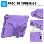 For Amazon Kindle Fire Max 11 2023 Butterfly Bracket EVA Shockproof Tablet Case(Light Purple)
