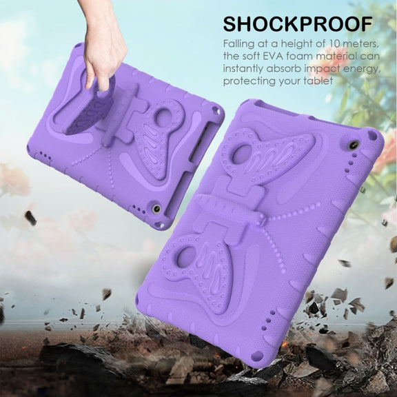 For Amazon Kindle Fire Max 11 2023 Butterfly Bracket EVA Shockproof Tablet Case(Light Purple)