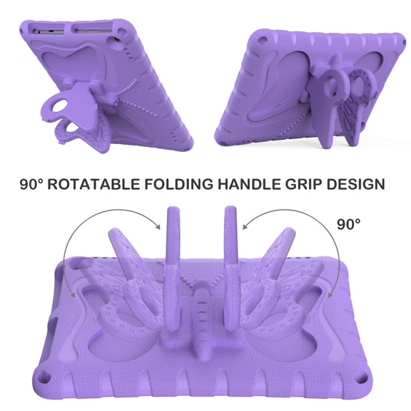 For Amazon Kindle Fire Max 11 2023 Butterfly Bracket EVA Shockproof Tablet Case(Light Purple)