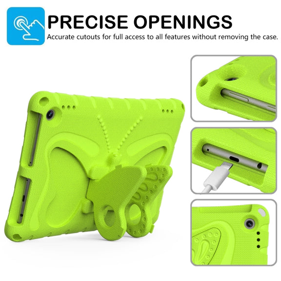 For Amazon Kindle Fire Max 11 2023 Butterfly Bracket EVA Shockproof Tablet Case(Grass Green)