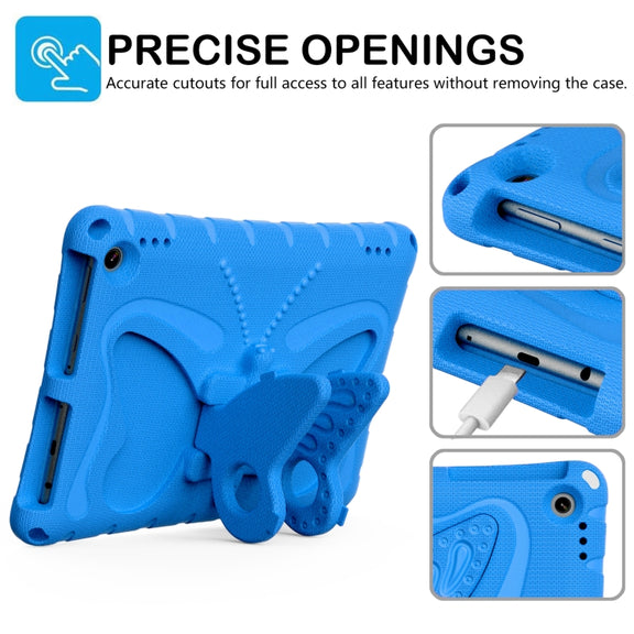 For Amazon Kindle Fire Max 11 2023 Butterfly Bracket EVA Shockproof Tablet Case(Blue)