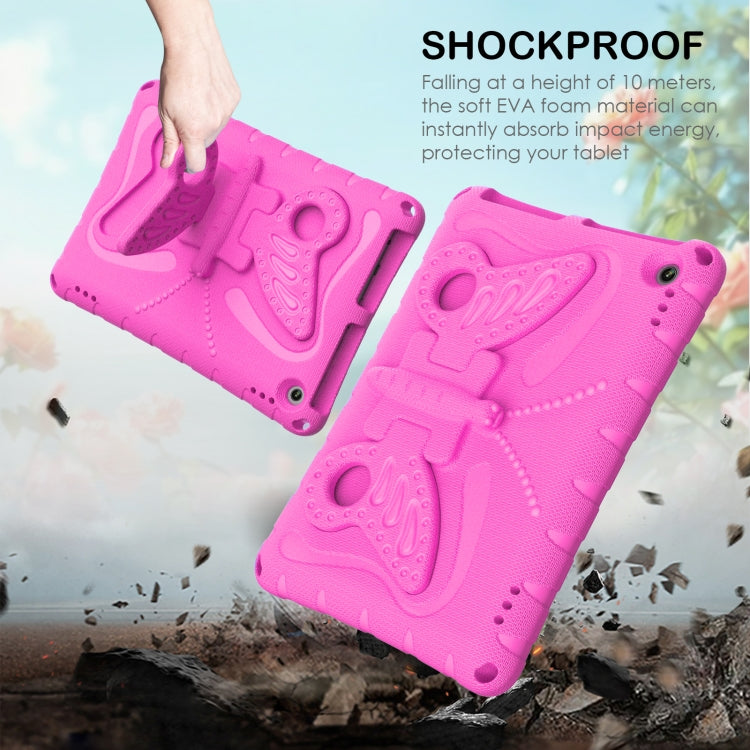 For Amazon Kindle Fire Max 11 2023 Butterfly Bracket EVA Shockproof Tablet Case(Rose Red) - Amazon by PMC TechLife | Online Shopping South Africa | PMC TechLife | Buy Now Pay Later Mobicred