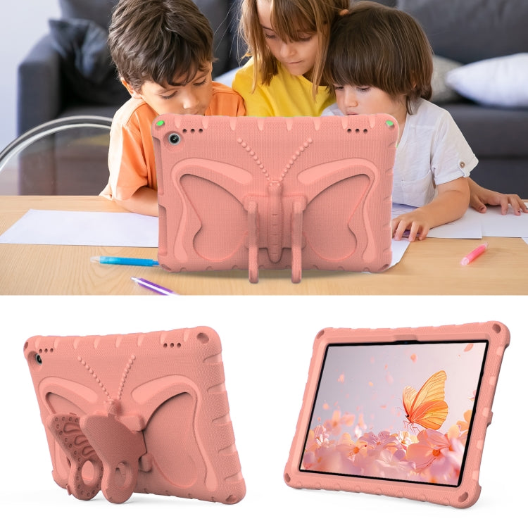 For Amazon Kindle Fire HD10 2021/2023 Butterfly Bracket EVA Shockproof Tablet Case(Pink Orange) - Amazon by PMC TechLife | Online Shopping South Africa | PMC TechLife | Buy Now Pay Later Mobicred
