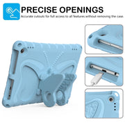 For Amazon Kindle Fire HD10 2021/2023 Butterfly Bracket EVA Shockproof Tablet Case(Light Blue)